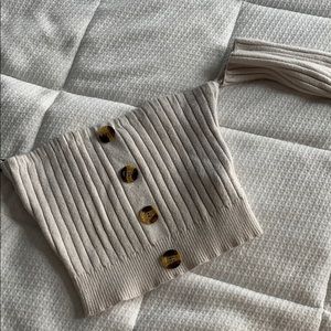 Forever 21 off the shoulder knit crop top